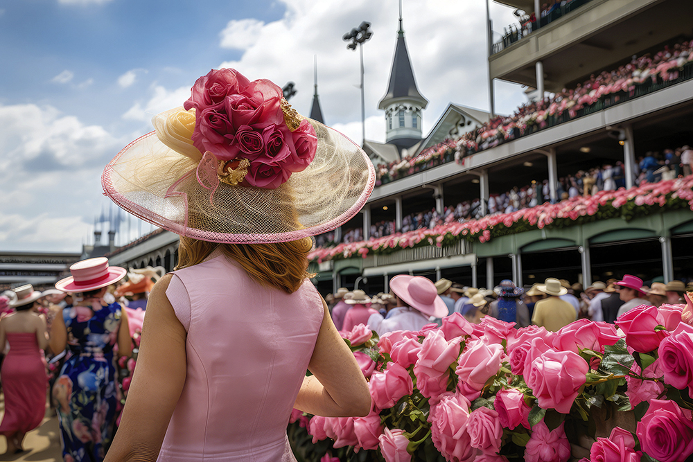 woman in hat on the terrace Kentucky Derby promotion - made with woman in hat on the terrace Kentucky Derby promotion - made with
