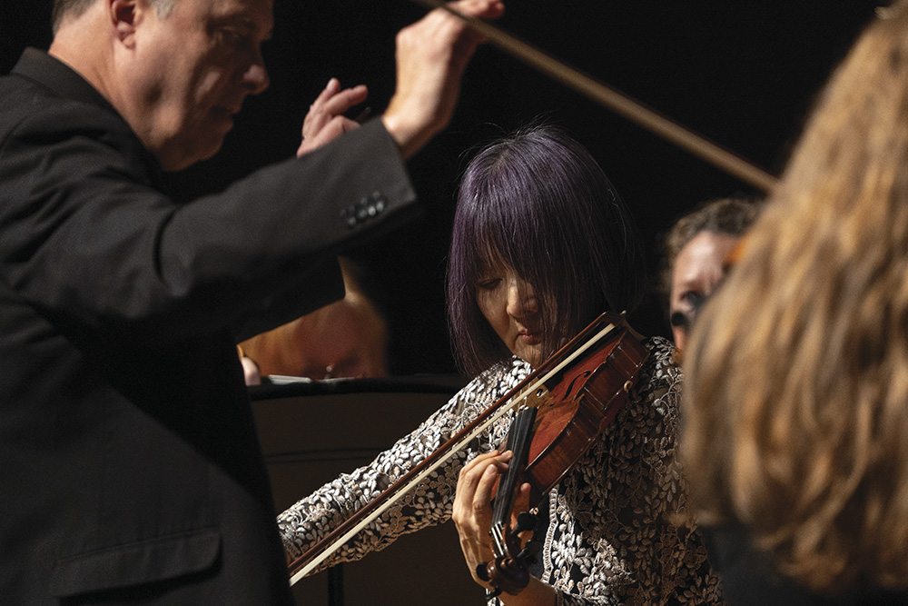 Concertmaster Rika Seko steps into the spotlight. Concertmaster Rika Seko steps into the spotlight.