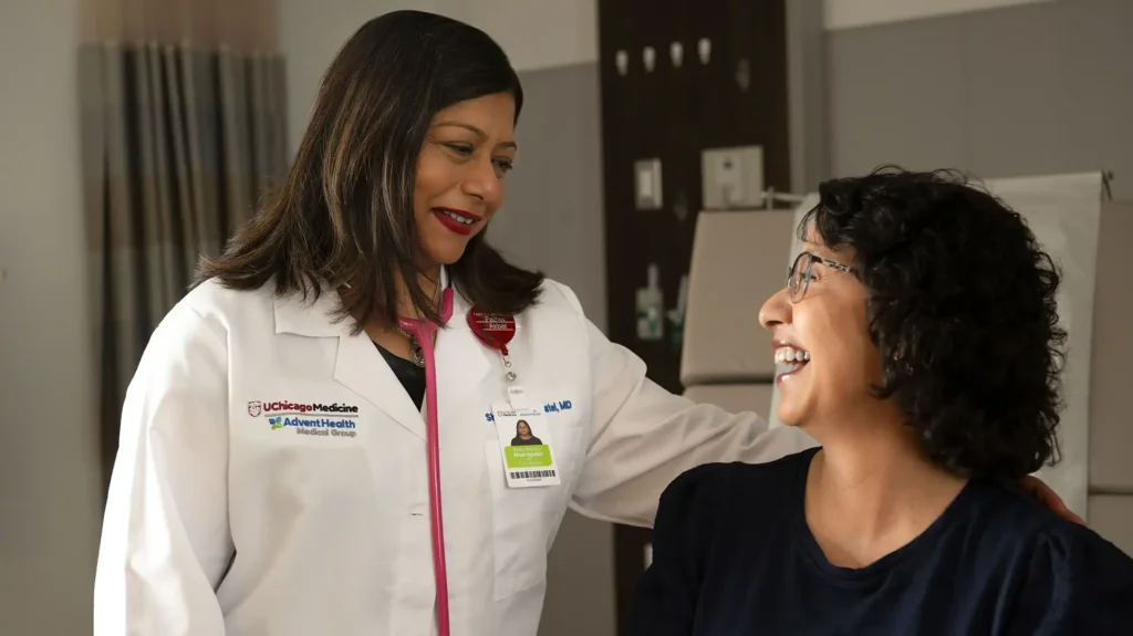 Dr. Shakilabanu Meerapatel with female patient2 smaller Dr. Shakilabanu Meerapatel with female patient2 smaller