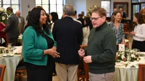 Dr. Kimberley Darey (left), President of Elmhurst Hospital, attended the event.
