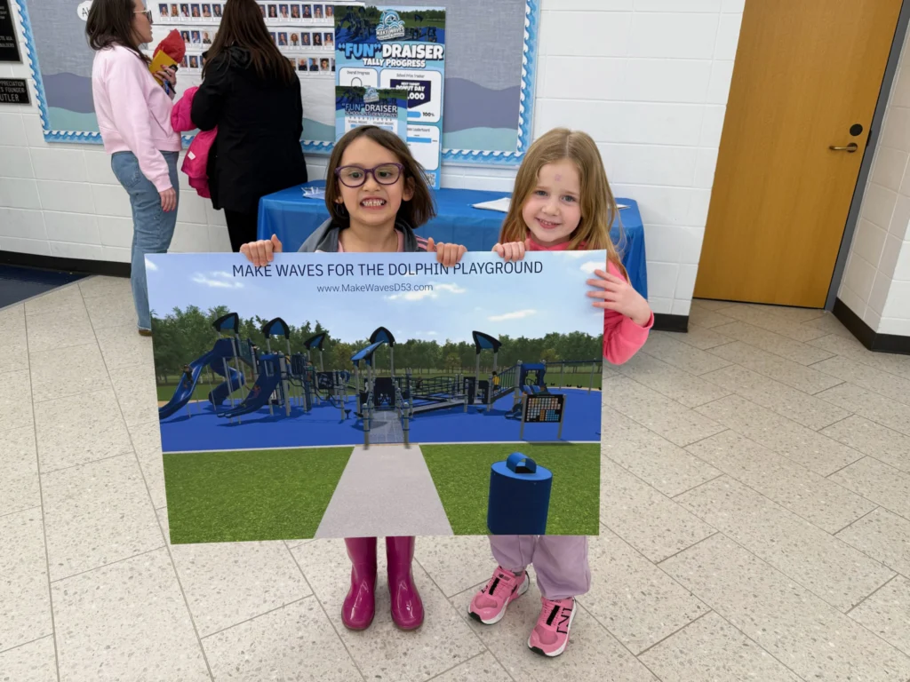 Playground 3 New Launch Page Photo Everleigh Sims and Jenna Pesek help with fundraising efforts for the new playground.