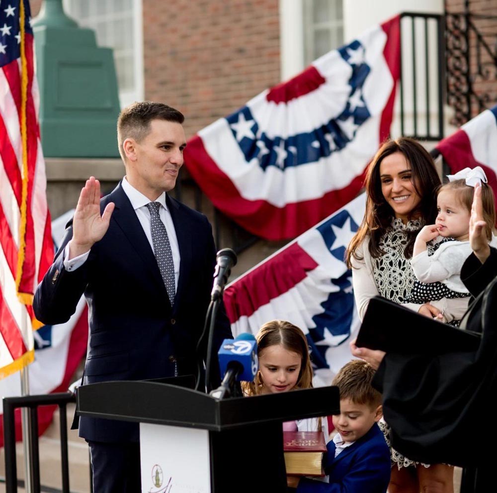 Greg Hart and family at the swearing-in ceremony in May