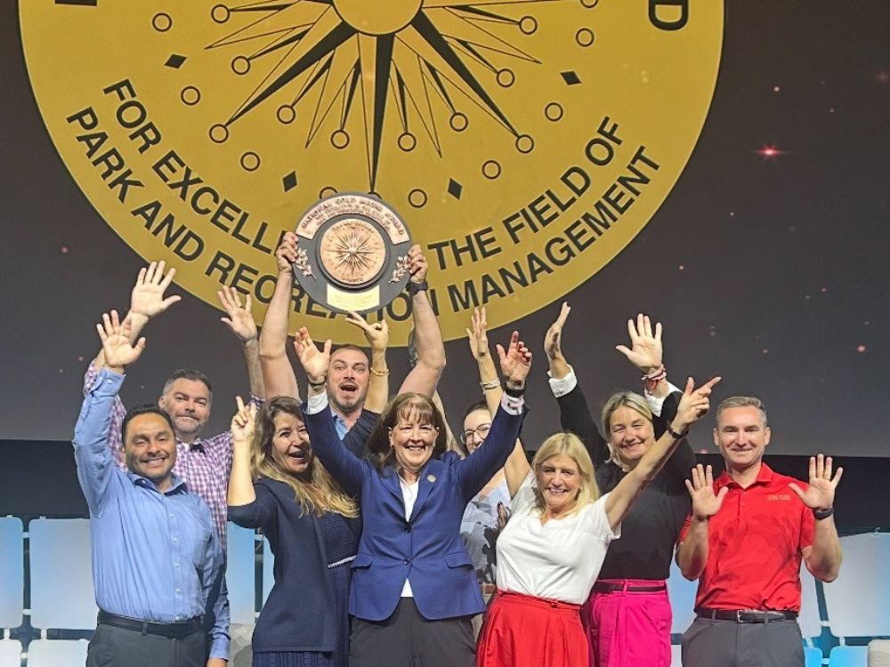 The Oak Brook Park District and Laura Cosey (center) at the NRPA Annual Conference in September. <br><i>Photo courtesy of Oak Brook Park District</i>